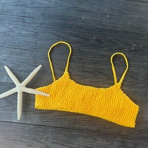 Yellow Scrunch Bikini Top Sz S